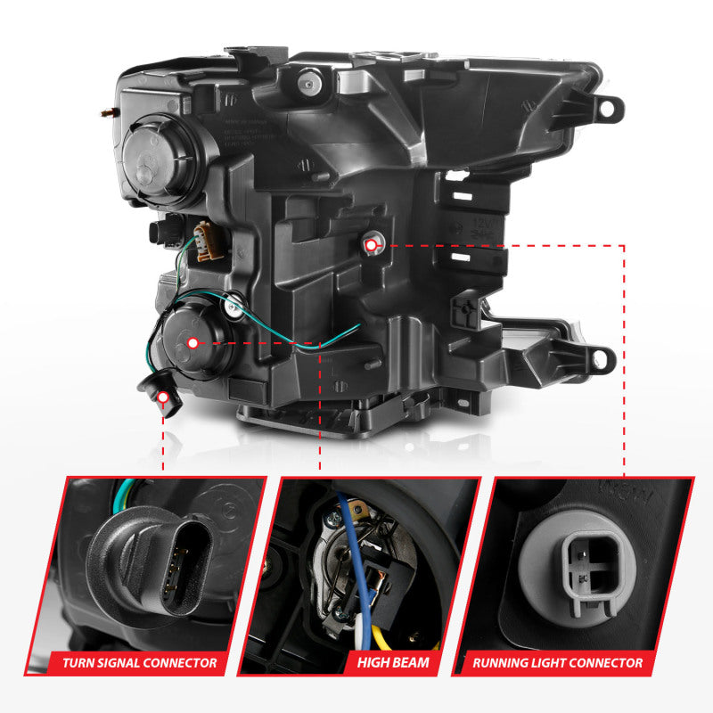 18-20 Ford F-150 Anzo 111467 Projector Plank Style Headlights Black