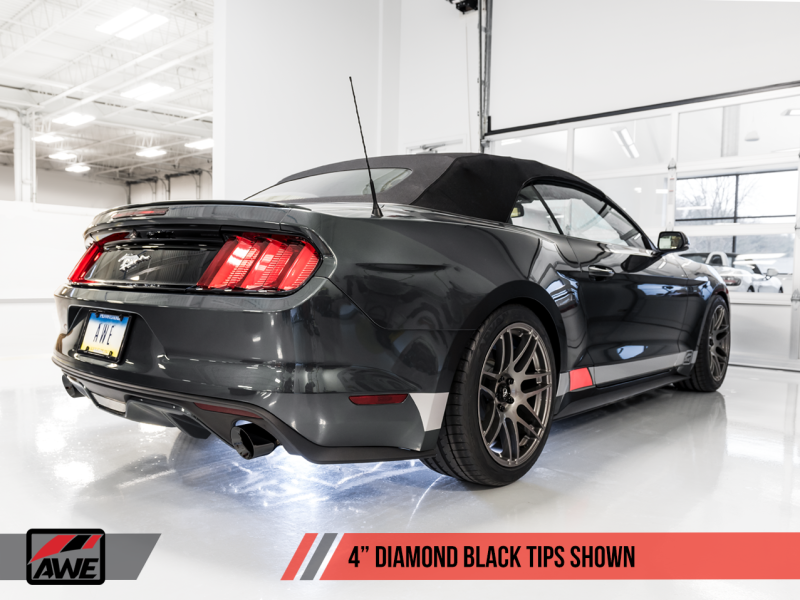 15-23 Ford Mustang V6 2.3L EB AWE Tuning 3015-33086 S550 Axle-back Exhaust - Touring Edition (Diamond Black Tips)