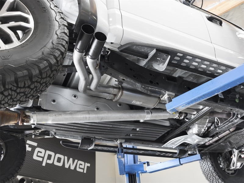 17-20 Ford F-150 Raptor V6-3.5L aFe 49-43091-B POWER Rebel Series 409 SS Cat Back Exhaust w/ Black Tips 3in 17