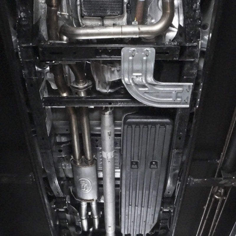17-20 Ford Raptor V6 Stainless Works FTR17CBUB 3in Catback Factory Connection Under Bumper Exhaust