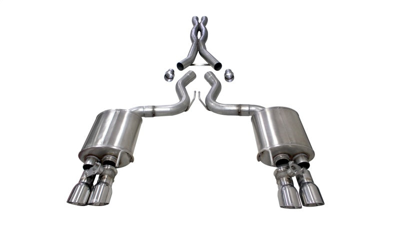 18-23 Ford Mustang GT Fastback V8 5.0L Corsa Performance 21001 3in Cat-Back System Dual Rear Exit w/ 4in Polished Tips
