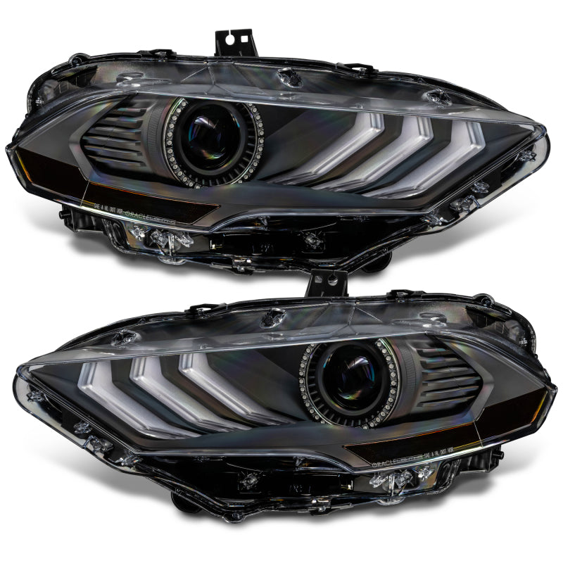 18-23 Ford Mustang Oracle Lighting 8204-332 Dynamic ColorSHIFT LED Headlights-Black Series