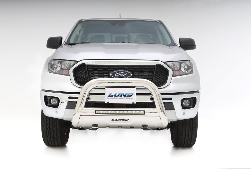19-23 Ford Ranger I4 2.3L Lund 47021300 Bull Bar w/ Light & Wiring - Polished Stainless