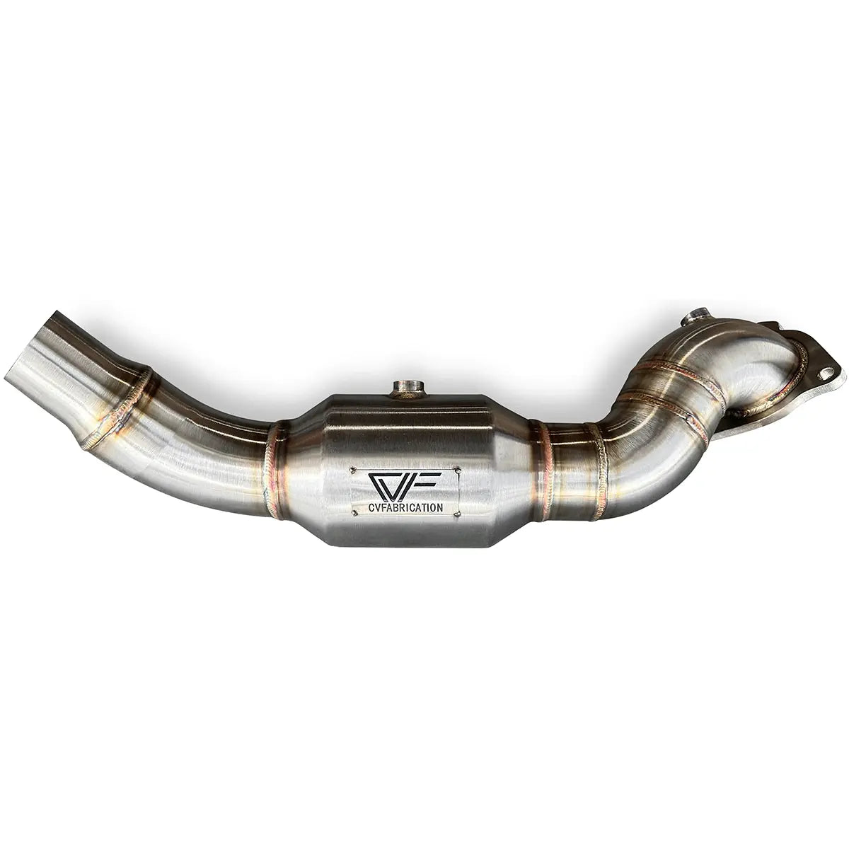 CV Fabrication 23BRCDP-1 Stainless Steel Catted Downpipe for 21-24 Ford Bronco 2.3L Ecoboost