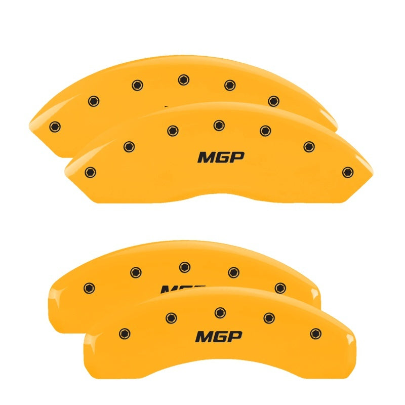 04-09 Ford F-150 MGP 10009SMGPYL 4 Caliper Covers Engraved Front & Rear MGP Yellow Finish Black Characters