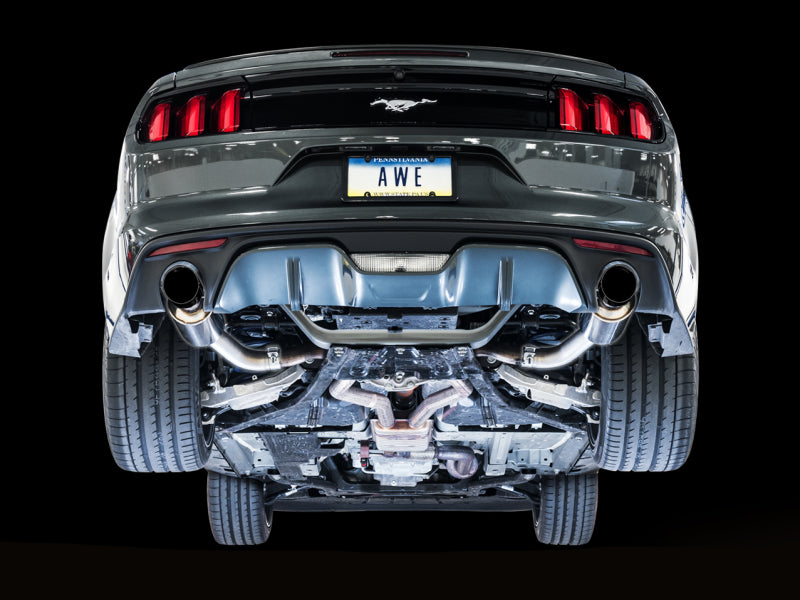 15-23 Ford Mustang V6 2.3L EB AWE Tuning 3015-33086 S550 Axle-back Exhaust - Touring Edition (Diamond Black Tips)