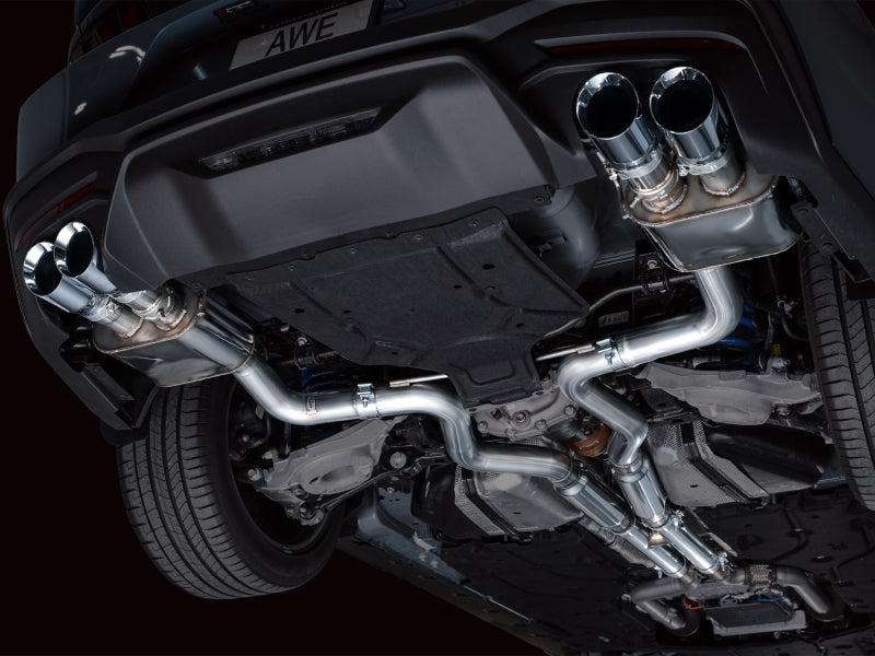 2024 Ford Mustang GT Fastback S650 RWD AWE 3025-42650 SwitchPath Exhaust - Quad Chrome Silver Tips