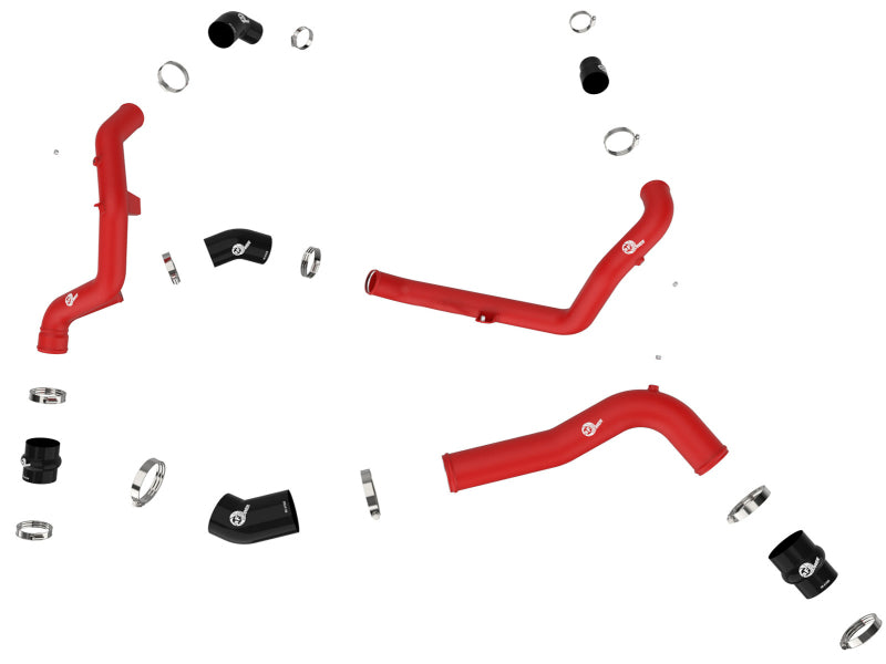 22-23 Ford Explorer V6 3.0 EB aFe 46-20674-R BladeRunner Aluminum Hot and Cold Charge Pipe Kit - Red