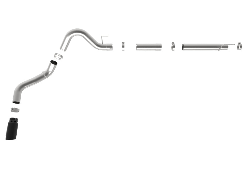 18-20 Ford F-150 V6 3.0L Power-Stroke AFE 49-03106-B ATLAS 4in Aluminized Steel DPF-Back Exhaust System w/ Black Tip