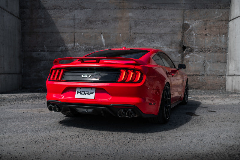 18-23 Ford Mustang GT 5.0 w/ Quad Tip Active Exhaust MBRP S72093CF Cat Back Split Rear T304 w/Carb Fib Tips