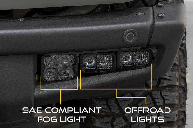21-23 Ford Bronco Diode Dynamics DD7179 Stage Series Fog Pocket Kit - Yellow Sport