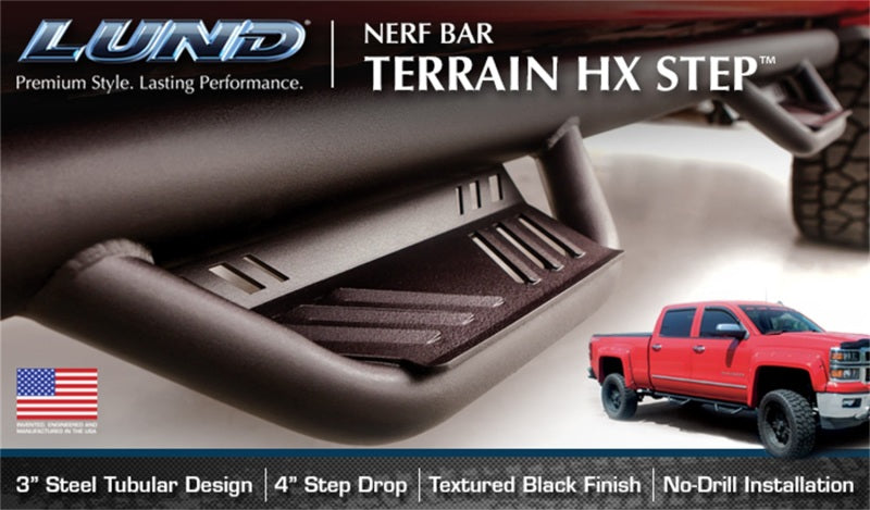 15-23 Ford F-150 / 17-23 Raptor Lund 34641414 Terrain HX Step Nerf Bars - Black