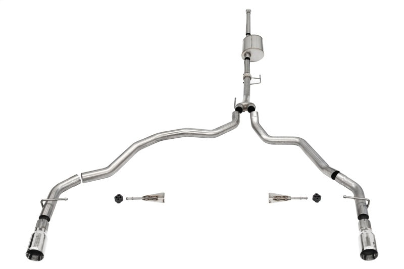 21-23 Ford F-150 V6 3.5L Corsa Performance 21170 6.5in Bed Sport Cat-Back Dual Rear Exit Polished