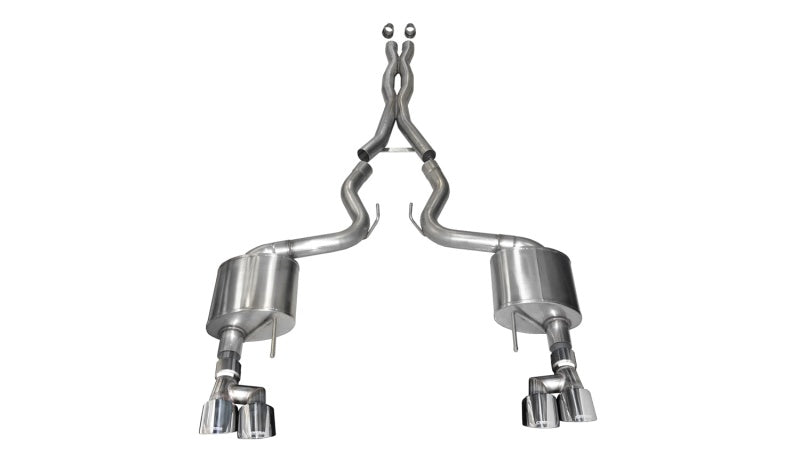 18-23 Ford Mustang V8 5.0L Corsa Performance 21040 3in Cat-Back Dual Rear Exit w/ 4in Polished Pro-Series Tips