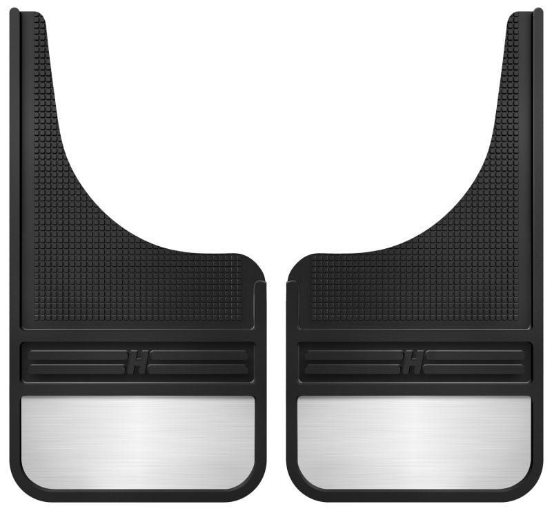 88-20 Ford F-150 / 88-96 Ford Bronco Husky Liners 55001 12in MudDog Wide Black Rubber Front Mud Flaps w/ Weight