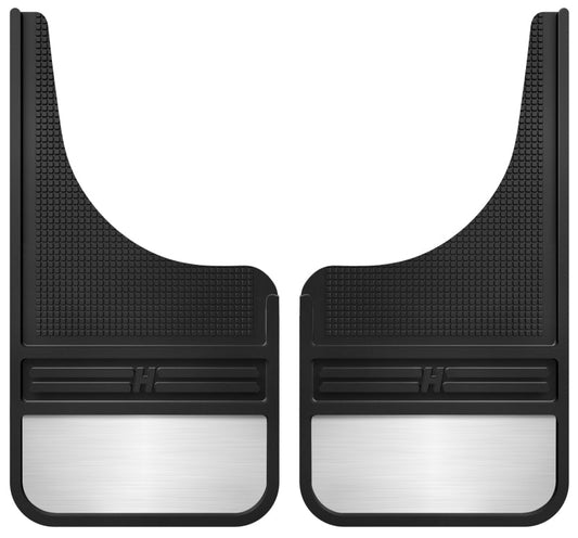 88-20 Ford F-150 / 88-96 Ford Bronco Husky Liners 55001 12in MudDog Wide Black Rubber Front Mud Flaps w/ Weight