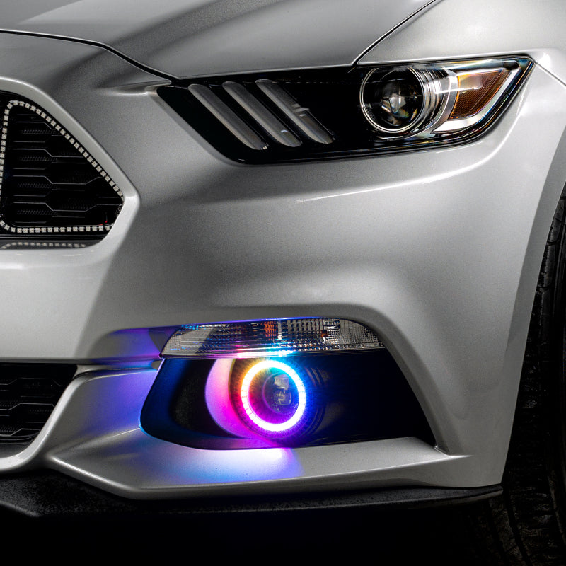 15-17 Ford Mustang Oracle 1235-332 Dynamic ColorSHIFT RGB+A Projector Surface Mount Fog Light Halo Kit