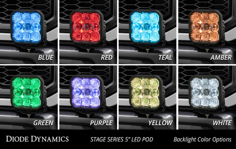 17-20 Ford Raptor Diode Dynamics DD7351 SS5 Bumper LED Pod Light Kit - Yellow Pro Driving