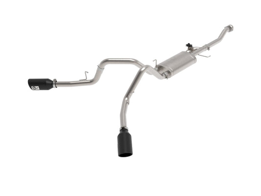21-25 Ford F-150 V6 2.7L & 3.5L / V8 5.0L aFe 49-33129-B Gemini XV 3in 304 SS Cat-Back Exhaust System w/ Cut-Out Black