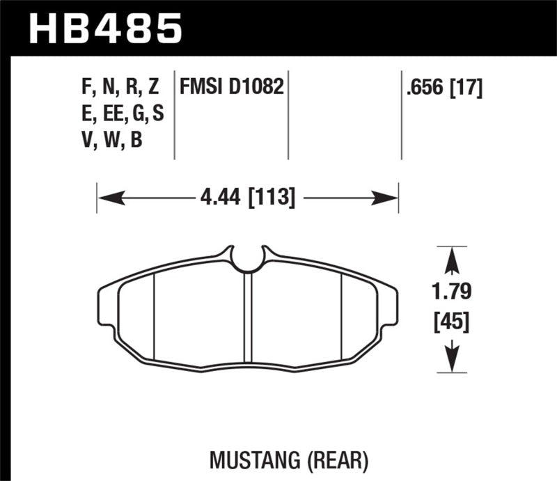 05-14 Ford Mustang Hawk Performance HB485B.656 HPS 5.0 Street Rear Brake Pads