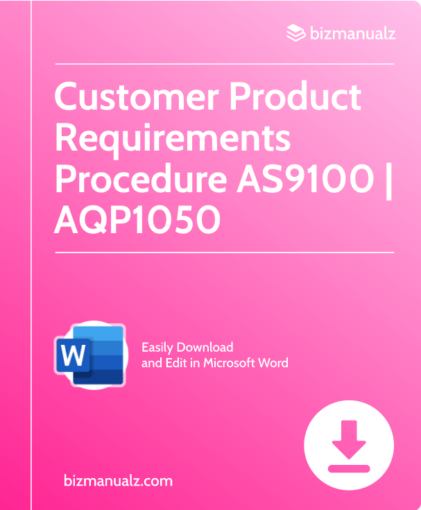 Customer Product Requirements Procedure AS9100 | AQP1050