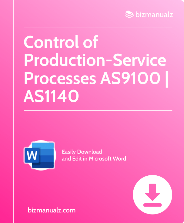 Control of Production-Service Processes Procedure AS9100 | AS1140
