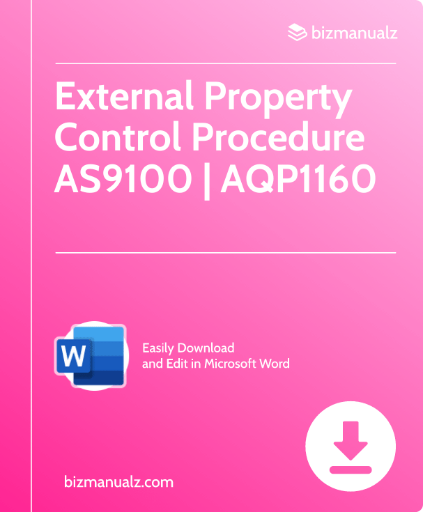 External Property Control Procedure AS9100 | AQP1160