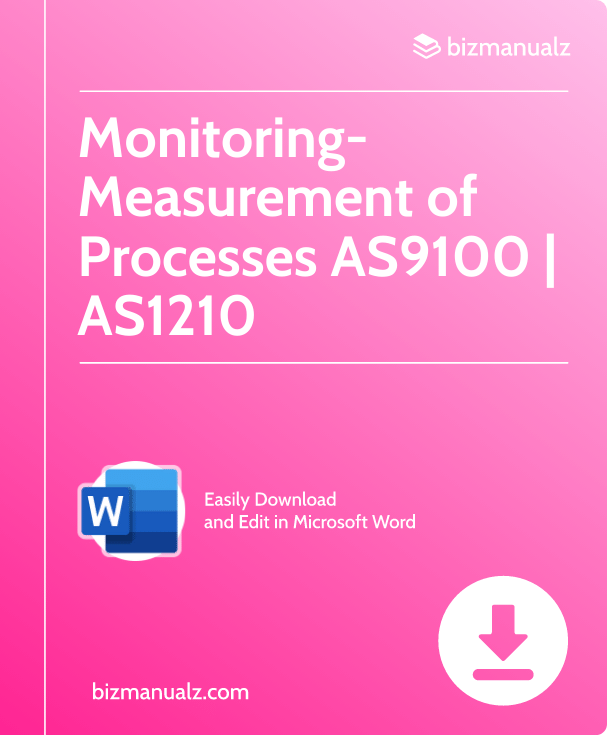 Monitoring-Measurement of Processes Procedure AS9100 | AS1210