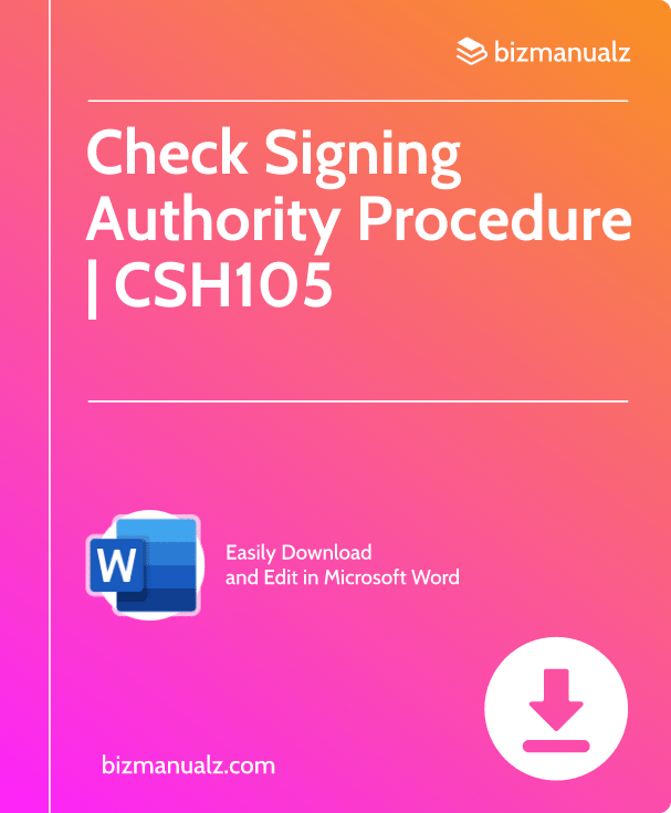 Check Signing Authority Procedure | CSH105