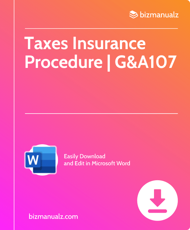 Taxes Insurance Procedure | G&A107