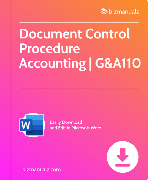 Document Control Procedure Accounting | G&A110