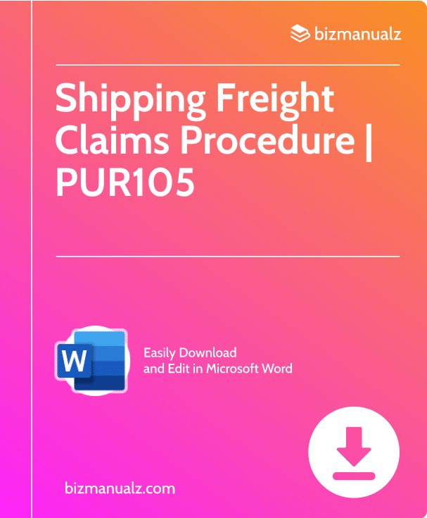 Shipping Freight Claims Procedure | PUR105