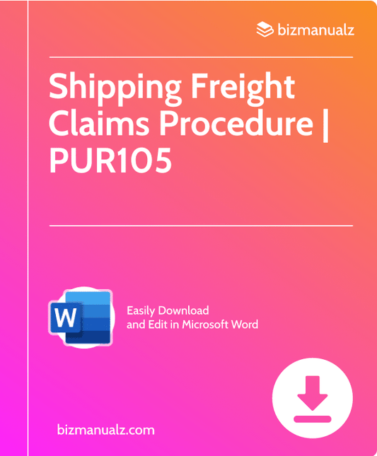 Shipping Freight Claims Procedure | PUR105