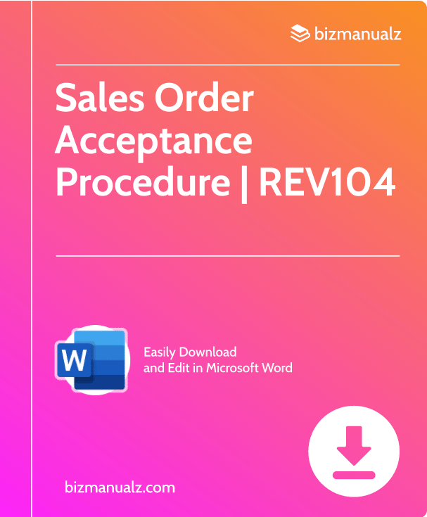 Sales Order Acceptance Procedure | REV104