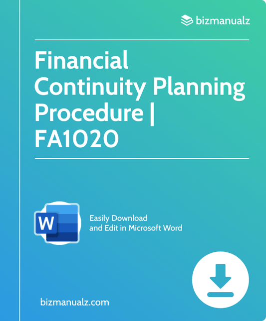 Financial Continuity Planning Procedure | FA1020
