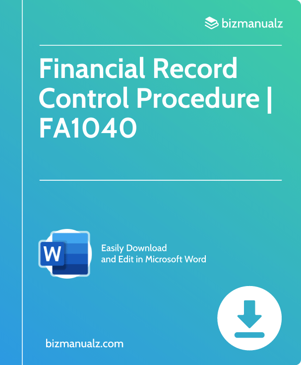 Financial Record Control Procedure | FA1040