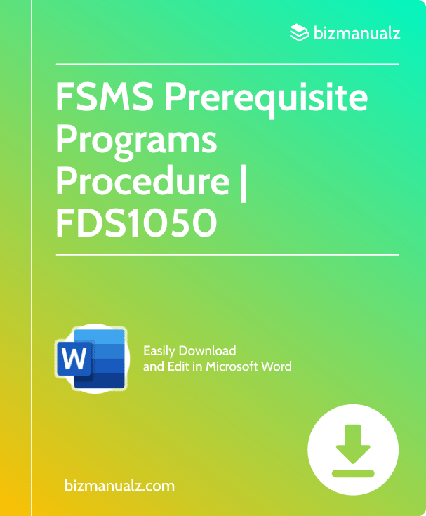 FSMS Prerequisite Programs Procedure | FDS1050