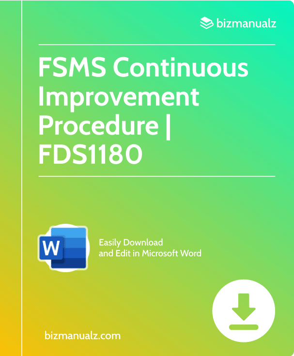 FSMS Continuous Improvement Procedure | FDS1180