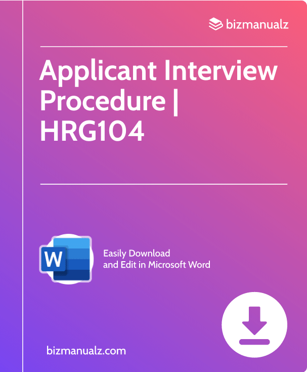 Applicant Interview Procedure | HRG104