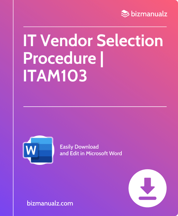 IT Vendor Selection Procedure | ITAM103