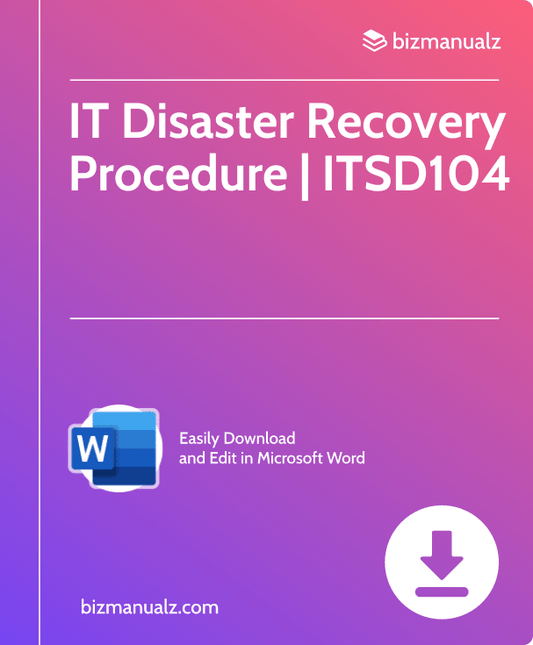 IT Disaster Recovery Procedure | ITSD104