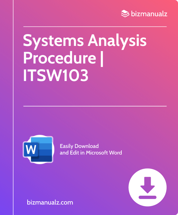 Systems Analysis Procedure | ITSW103