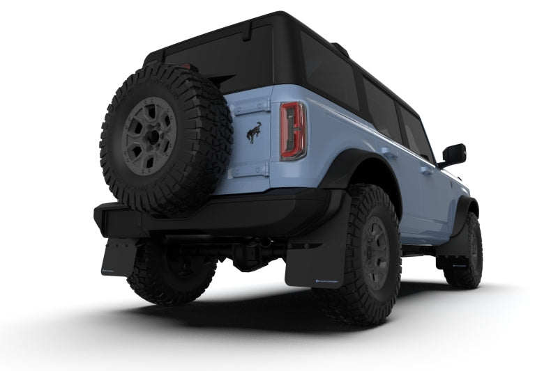 21-24 Ford Bronco Rally Armor MF85-RB-ST-ABL Black Mud Flap w/ Area Blue Logo