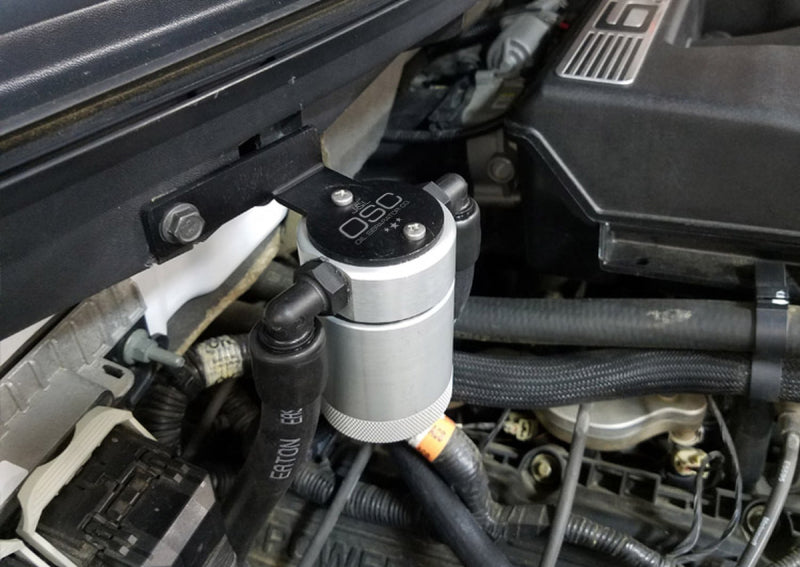 11-14 Ford F-150 / Raptor 6.2L J&L 3036P-C Passenger Side Oil Separator 3.0 - Clear Anodized