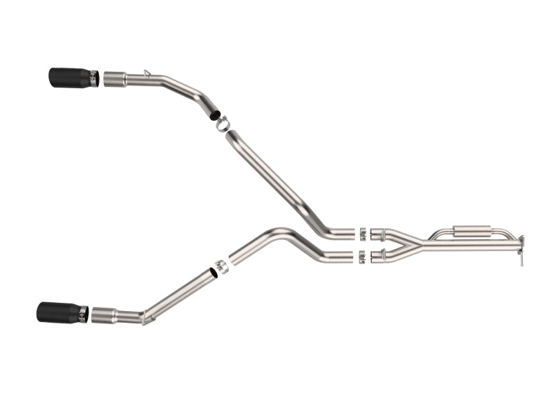 21-25 Ford Raptor V6 3.5L aFe 49-33151-B Vulcan Series 3 IN to 3-1/2 IN Stainless Steel Cat-Back Exhaust System - Black