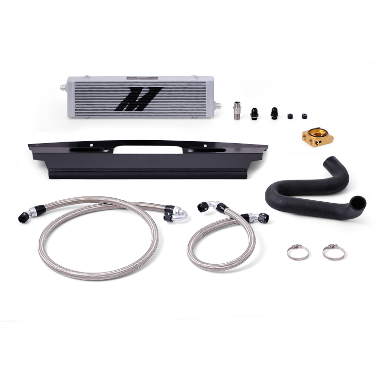15-17 Ford Mustang GT Mishimoto MMOC-MUS8-15T Oil Cooler Kit - Silver Thermostatic