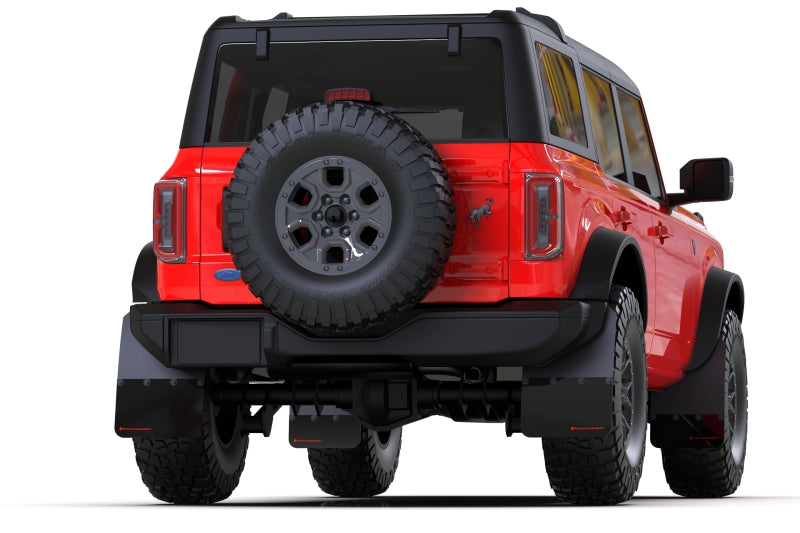 21-24 Ford Bronco Rally Armor MF85-RB-ST-ABL Black Mud Flap w/ Area Blue Logo