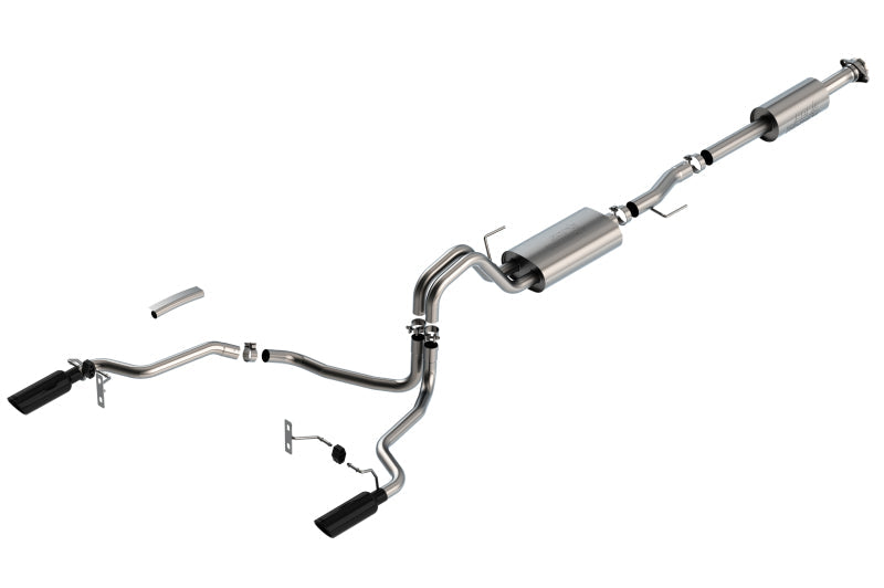 21-25 Ford F-150 V6 2.7L/3.5L Borla 140862BC 4dr CC SB EC STB Lar/KingR/Plnm/LTD 3/2.25 SRE CB Touring BLK CHR Tips