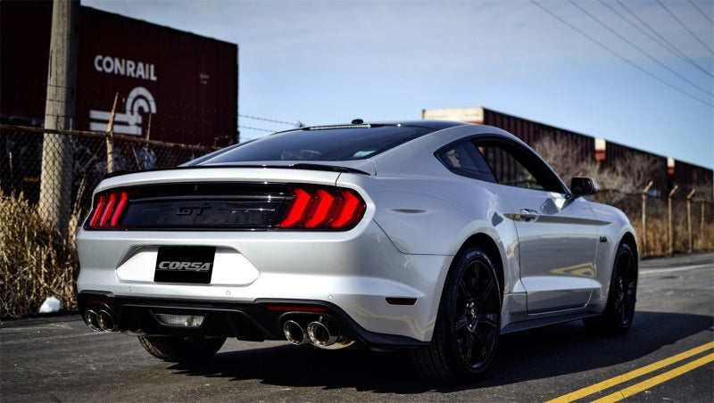 18-23 Ford Mustang GT Fastback V8 5.0L Corsa Performance 21001 3in Cat-Back System Dual Rear Exit w/ 4in Polished Tips
