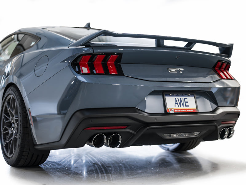 2024 Ford Mustang GT Fastback S650 RWD AWE 3025-42650 SwitchPath Exhaust - Quad Chrome Silver Tips
